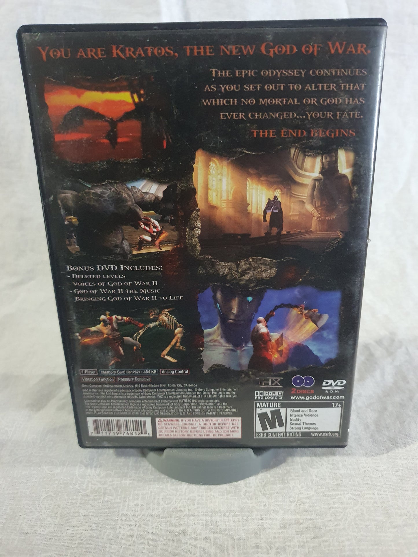 God of War II (Sony PlayStation 2, 2007) Videogame Disc 1 & Case Black Label VG