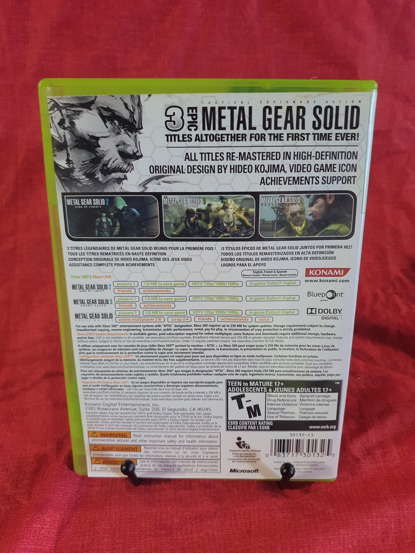 Metal Gear Solid HD Collection Case Manual Insert Near Mint NM NO GAME Xbox 360