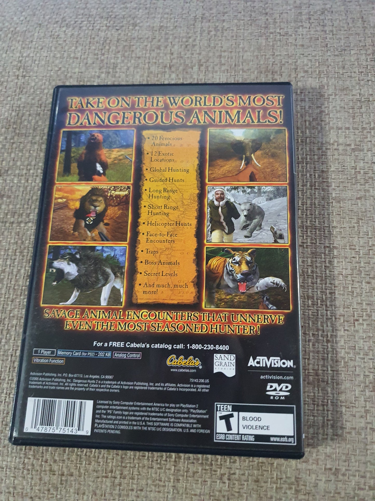 Cabela's Dangerous Hunts 2 (PlayStation 2, 2005) Complete Registration Card NM