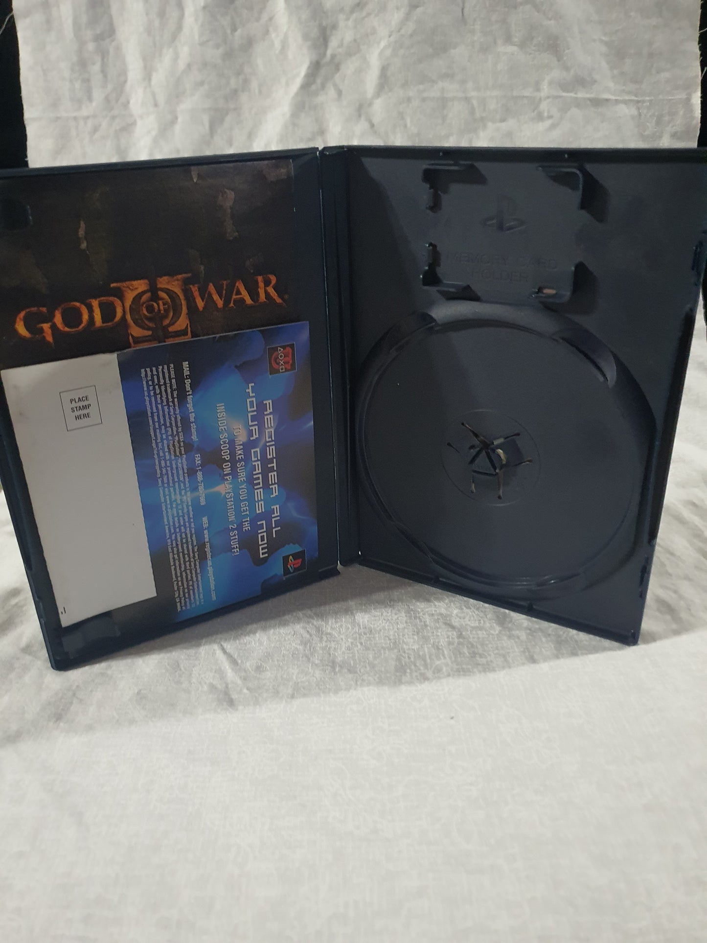 God of War II (PlayStation 2, 2007) Replacement Case Manuel Registration Card