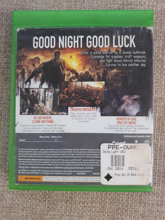 Dying Light (Microsoft Xbox One, 2015) Game Complete Manual CIB Disc Very Good