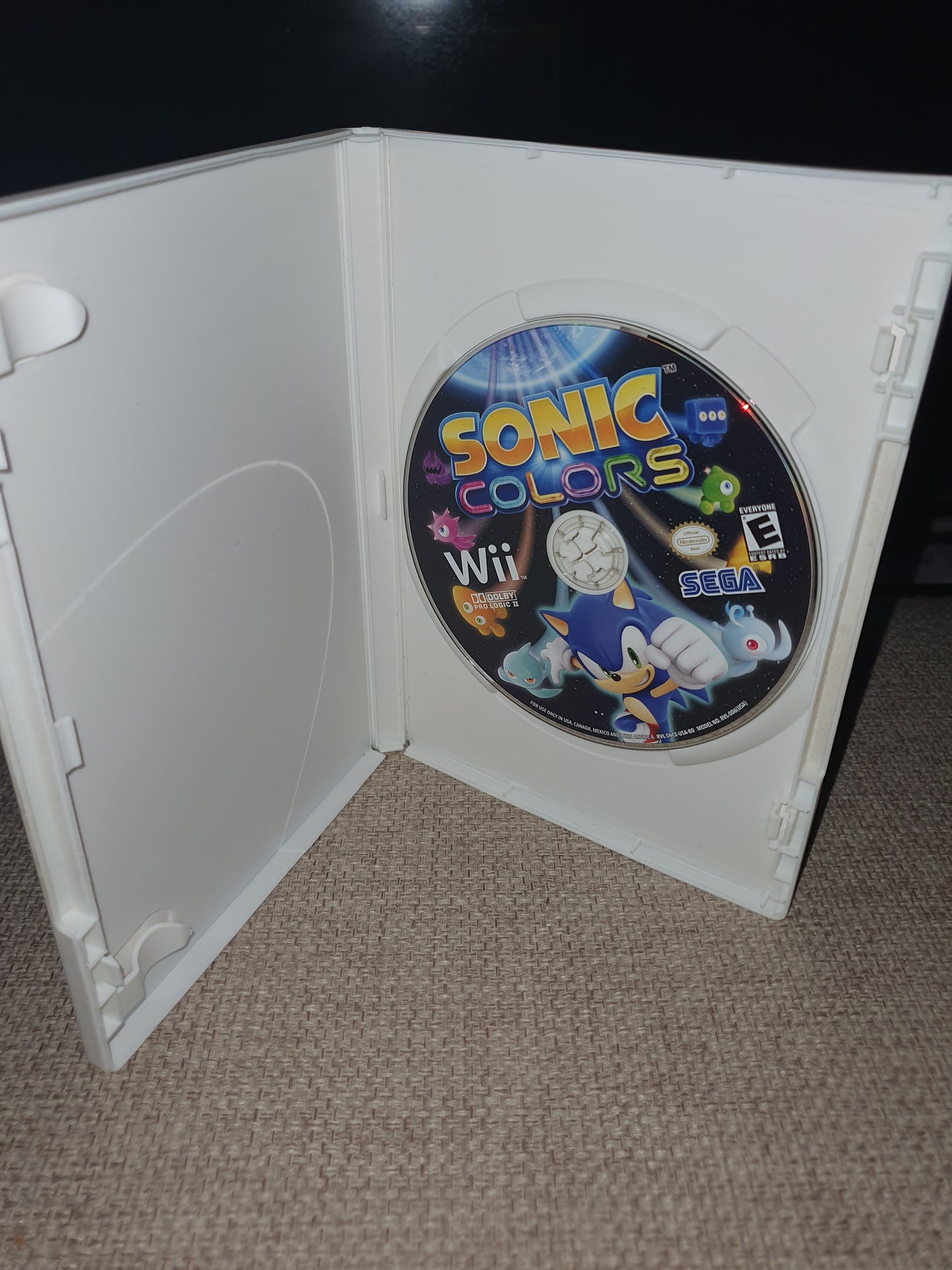 Sonic Colors (Nintendo Wii, 2010) Videogame Disc Tested Very Good
