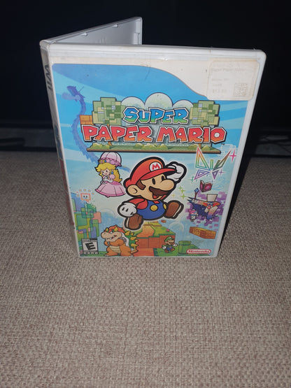 Super Paper Mario (Wii, 2007) Complete Manual Inserts Tested Game Disc Very Good