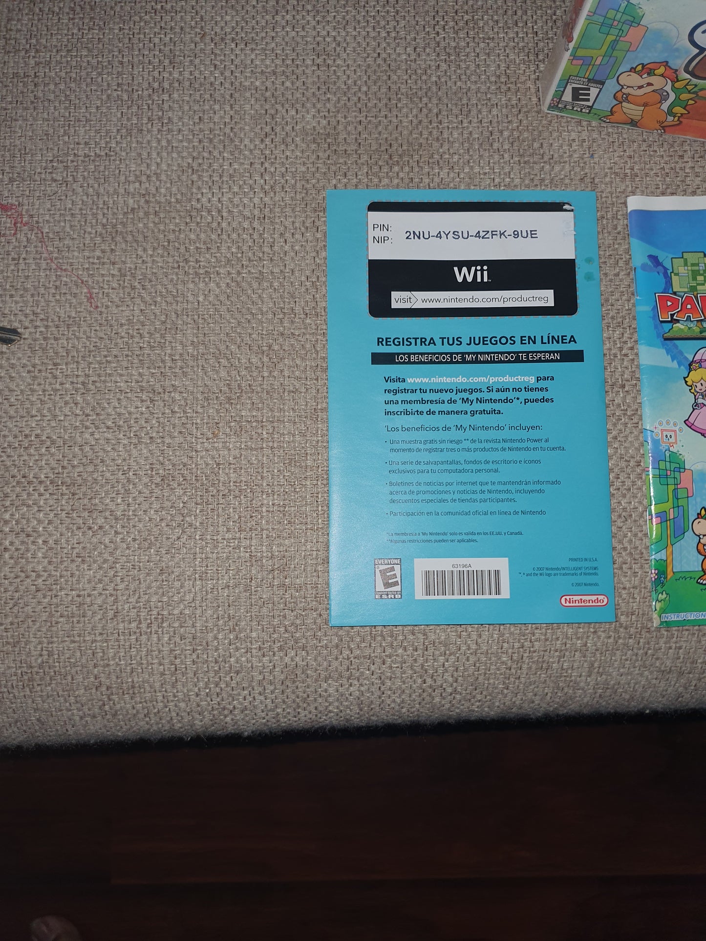 Super Paper Mario (Wii, 2007) Complete Manual Inserts Tested Game Disc Very Good