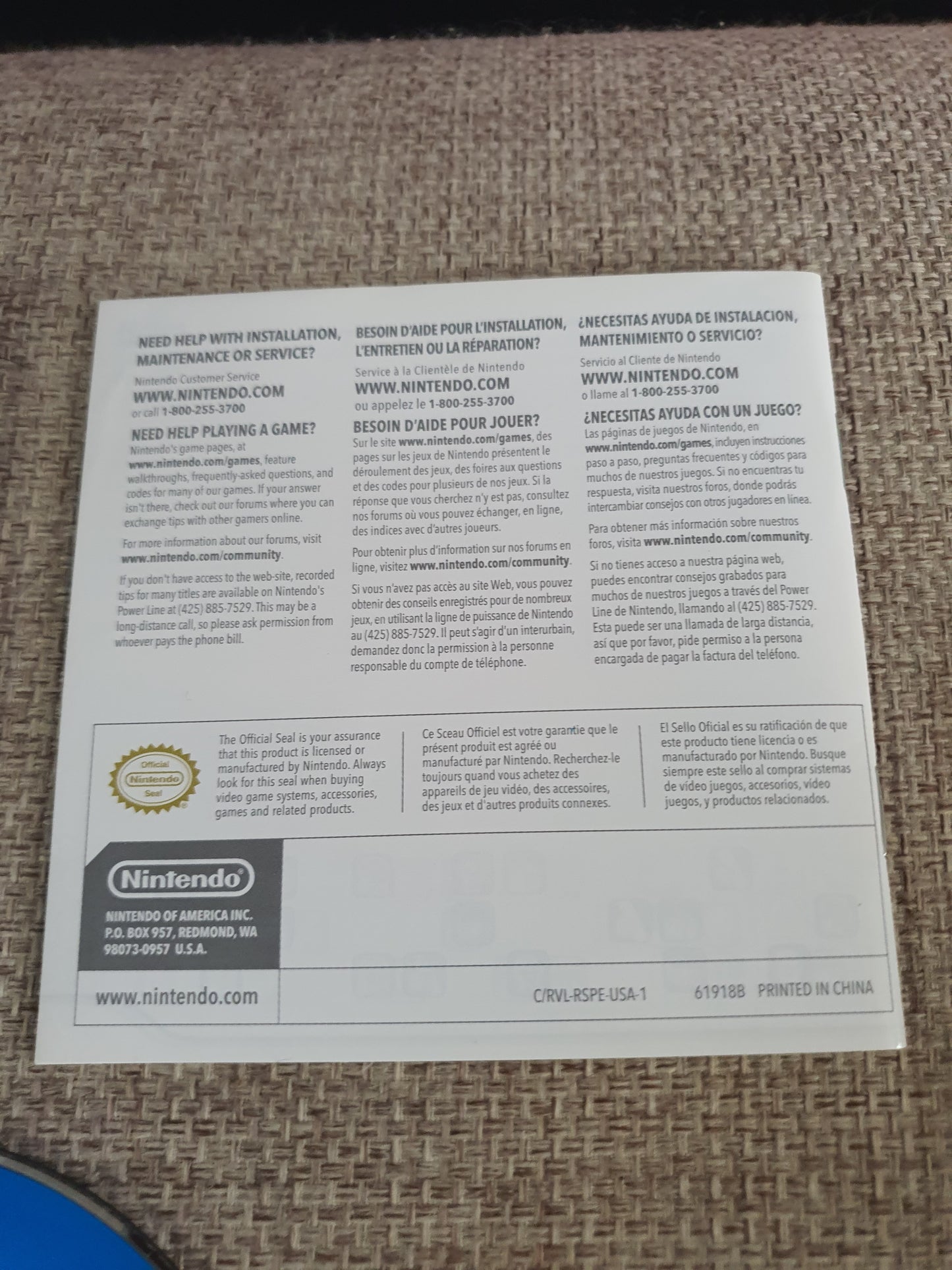 Wii Sports (Nintendo Wii, 2006) Complete Manual CIB Good Tested RVL-RSPE-USA-B1