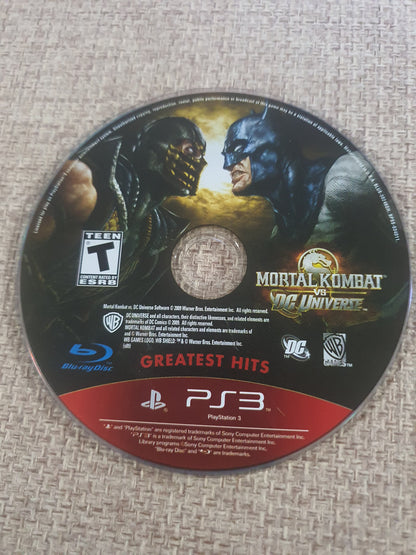 Mortal Kombat vs. DC Universe Greatest Hits (Sony PlayStation 3, 2008) Disc Good