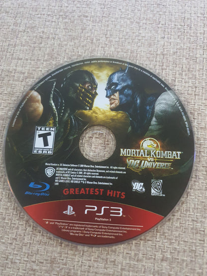Mortal Kombat vs. DC Universe Greatest Hits (Sony PlayStation 3, 2008) Disc Good