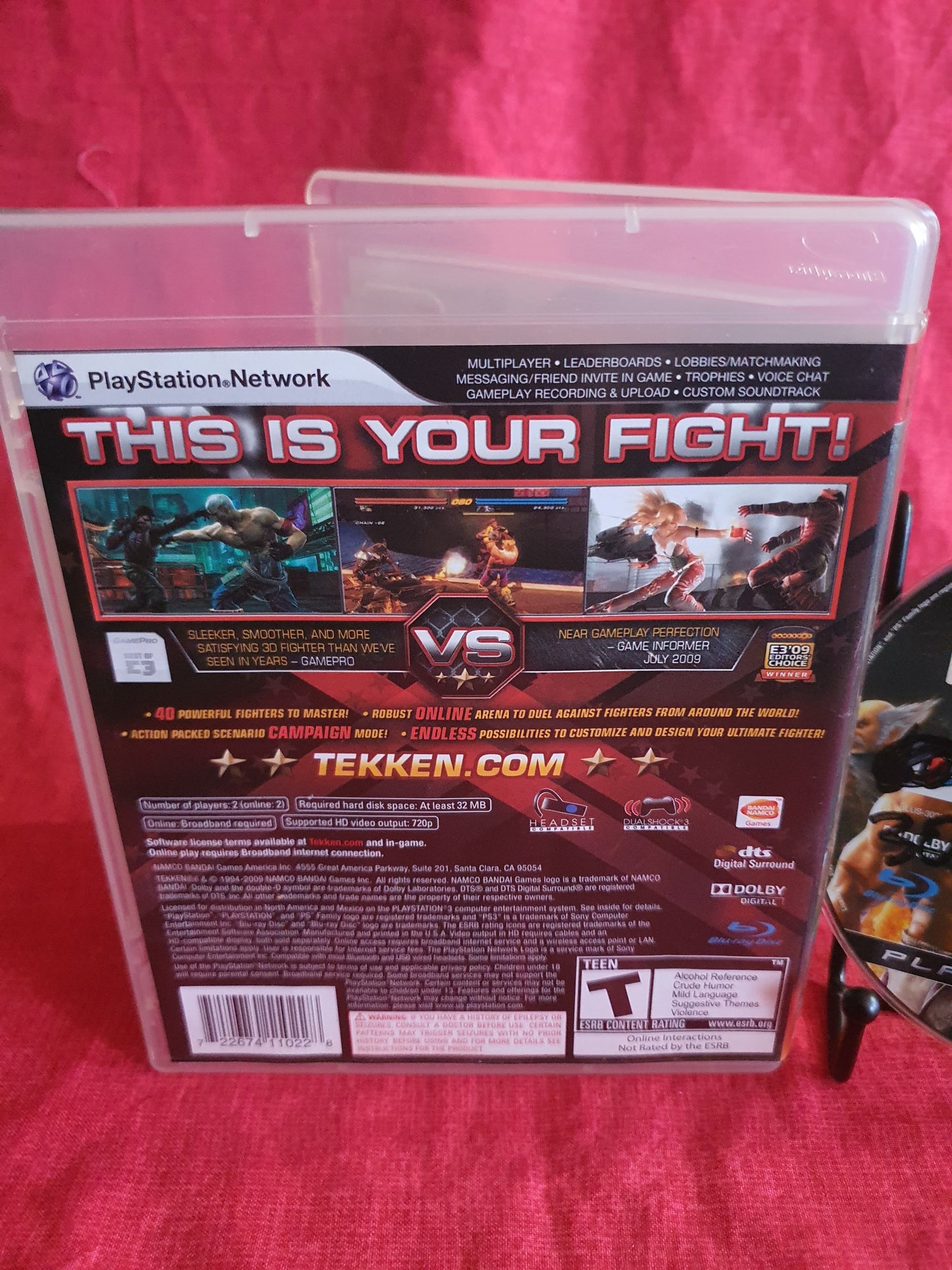 Tekken 6 (Sony PlayStation 3, 2009) Tested Disc Artwork Case Good Works
