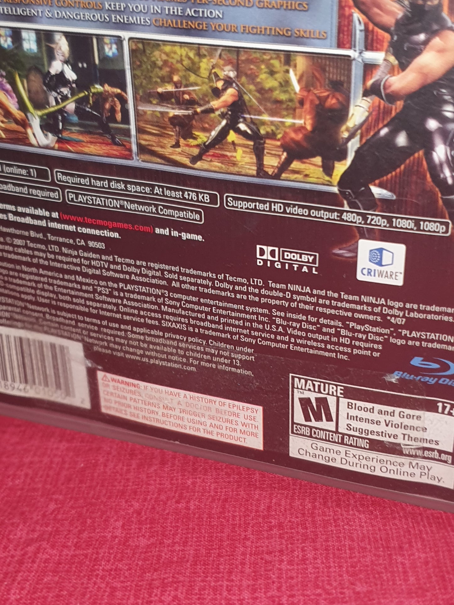 Ninja Gaiden Sigma (Sony PlayStation 3, 2007) Disc Very Good Tested