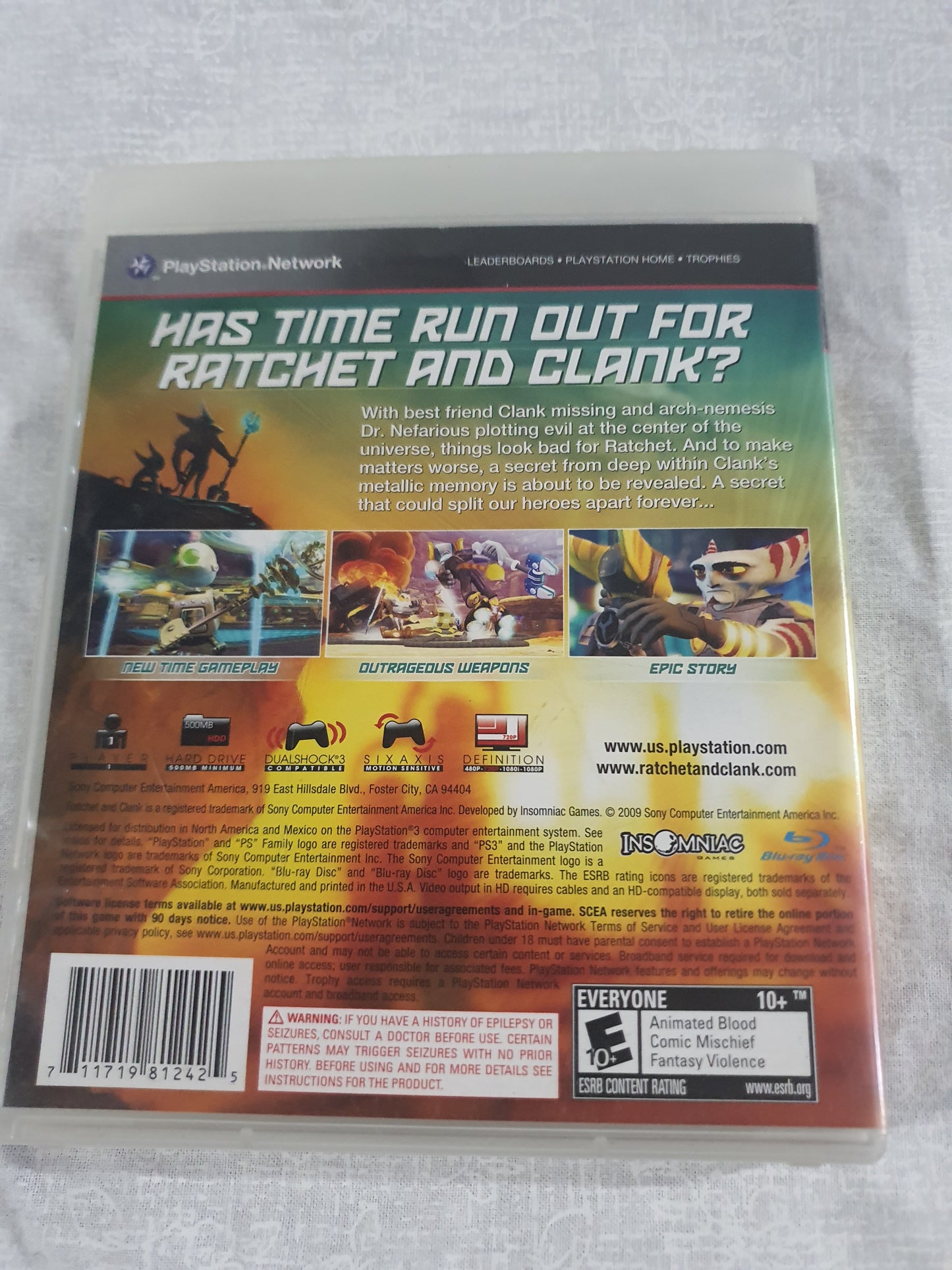 Ratchet & Clank Future A Crack in Time Sony PlayStation 3 2009 Black Label VG