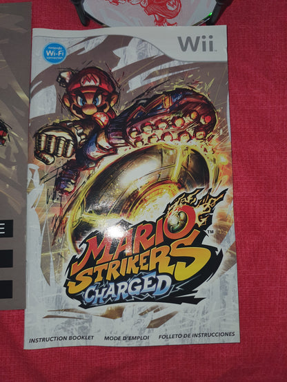 Mario Strikers Charged (Nintendo Wii, 2007) Complete CIB RVL-R4QE-USA Inserts