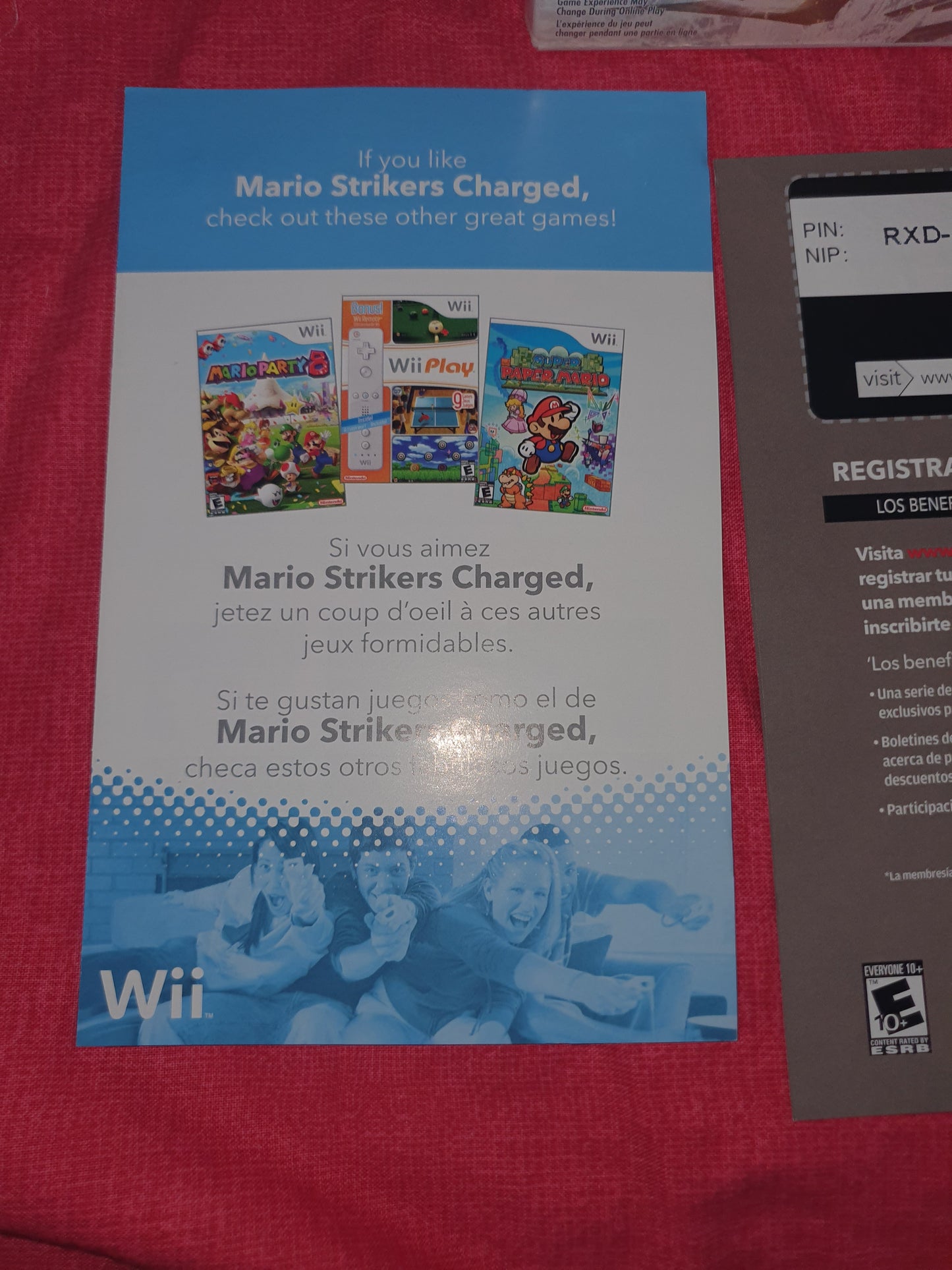 Mario Strikers Charged (Nintendo Wii, 2007) Complete CIB RVL-R4QE-USA Inserts