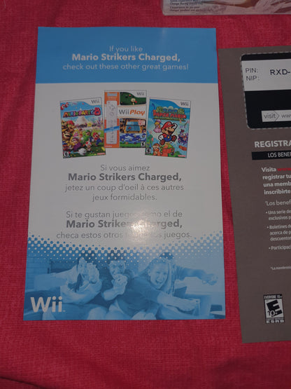 Mario Strikers Charged (Nintendo Wii, 2007) Complete CIB RVL-R4QE-USA Inserts