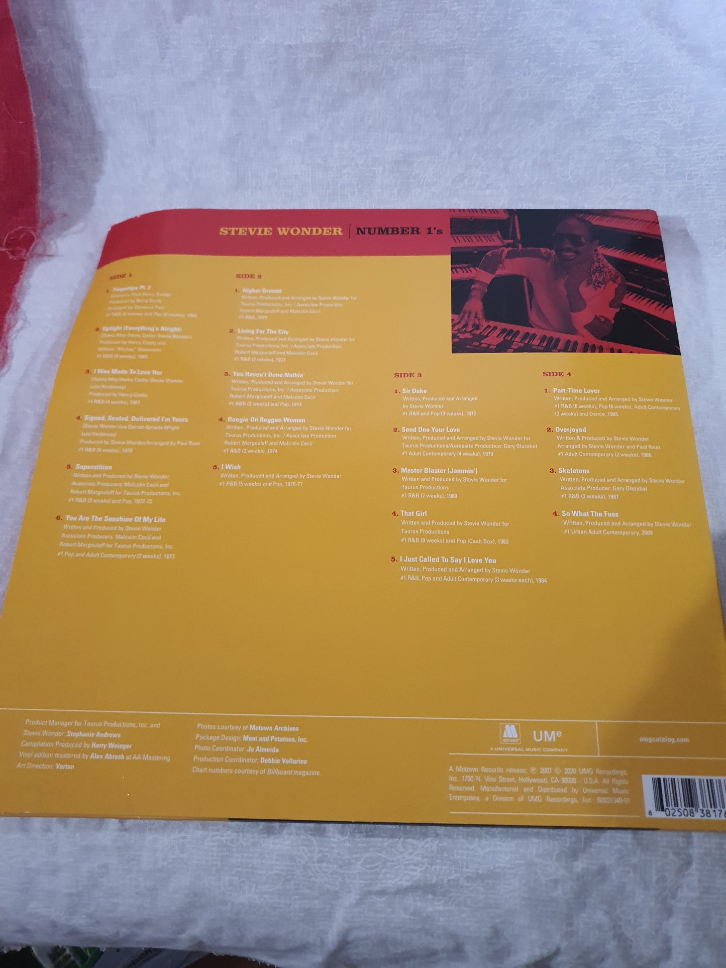 Stevie Wonder Number 1's (Vinyl, 2020, Limited Edition) B0031349-01 Double LP NM