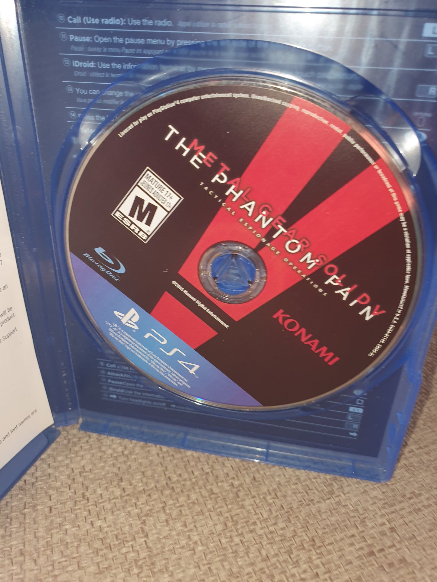 Metal Gear Solid V: The Phantom Pain (Sony PlayStation 4, 2015) Disc Very Good