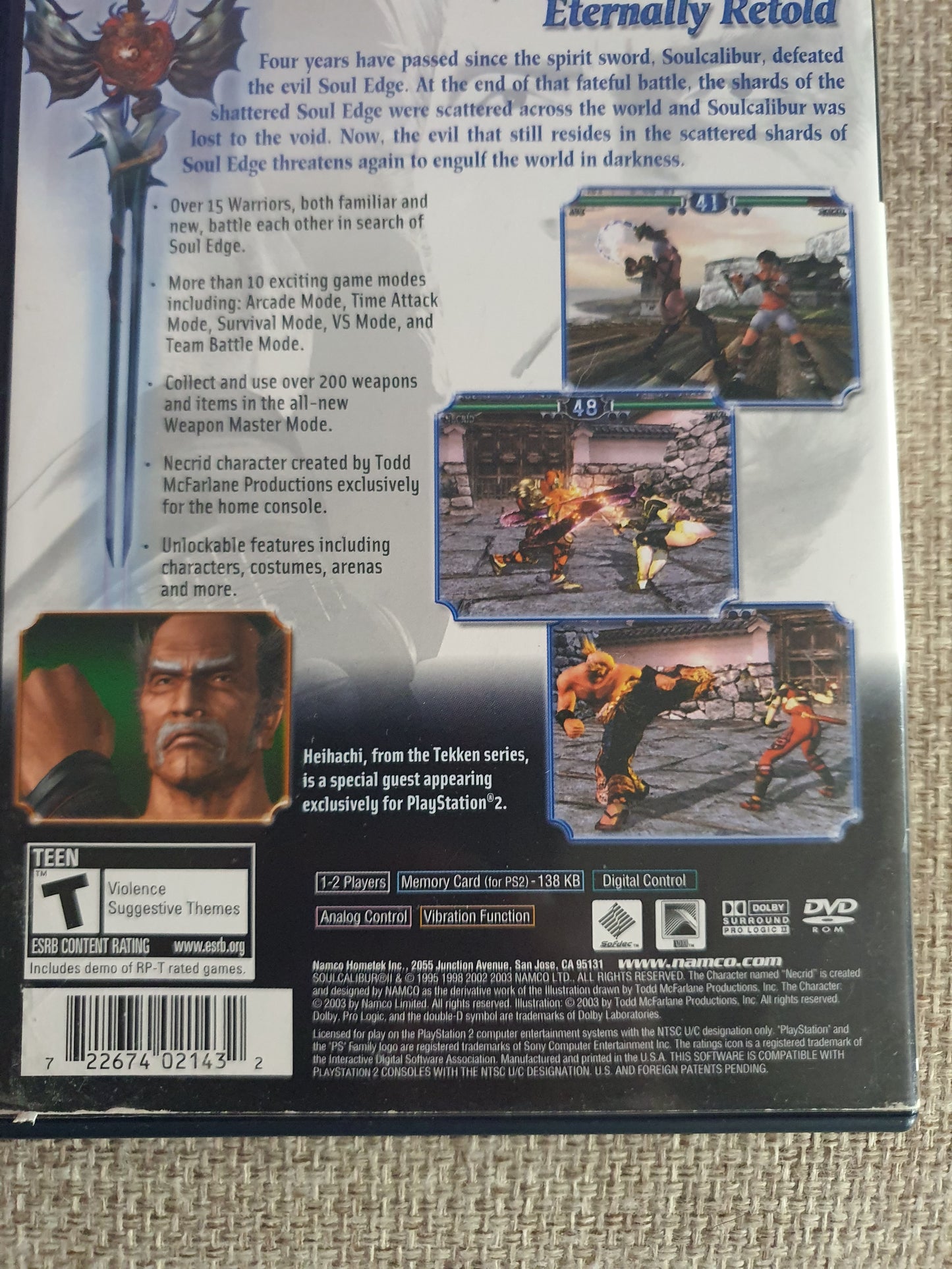 CIB Soul Calibur II (Sony PlayStation 2 PS2, 2003) Very Good