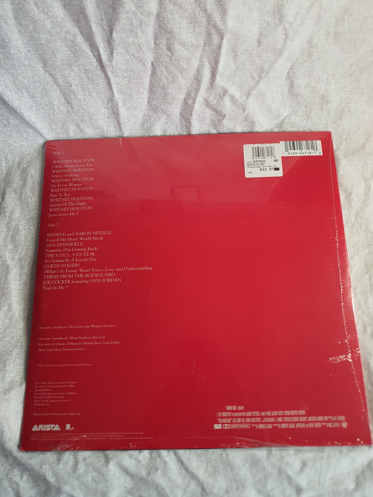 New Arista The Bodyguard Original Soundtrack Vinyl LP Whitney Houston In Shrink