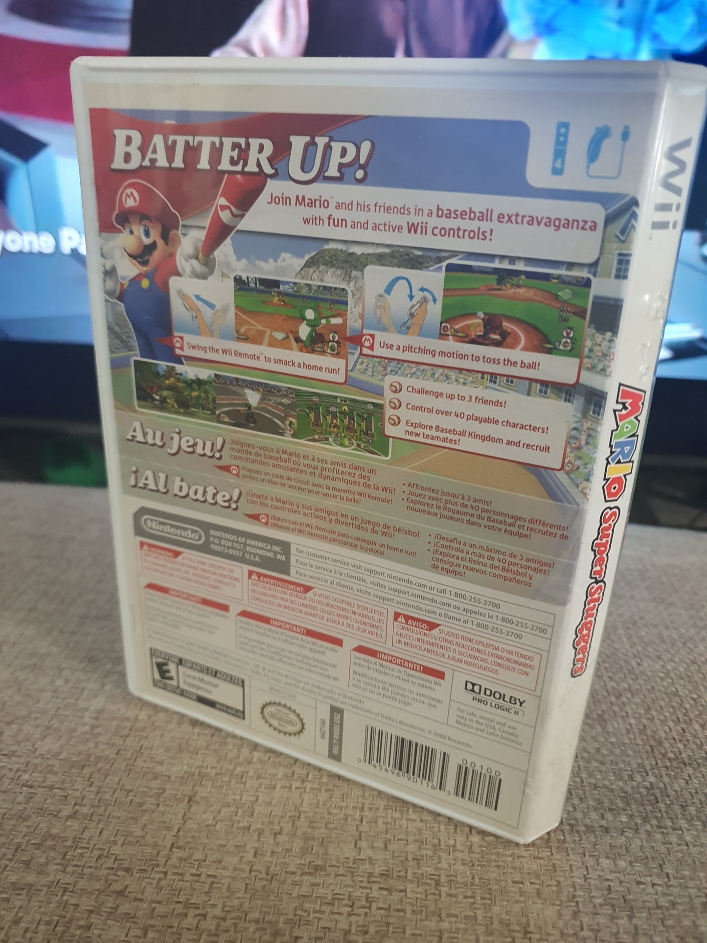 Mario Super Sluggers (Nintendo Wii,2008) Disc Fair Tested