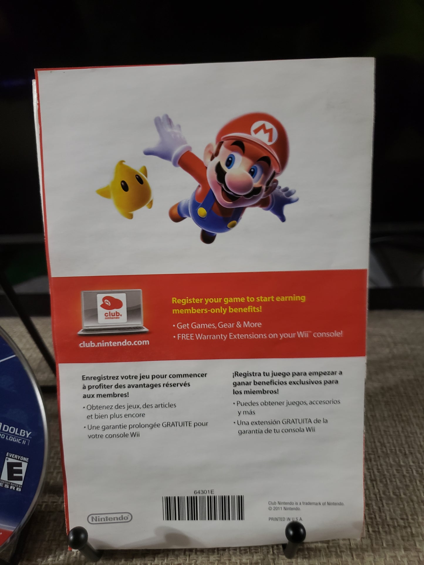 Super Mario Galaxy Game (Nintendo Wii, 2007) With Inserts Disc Good Tested