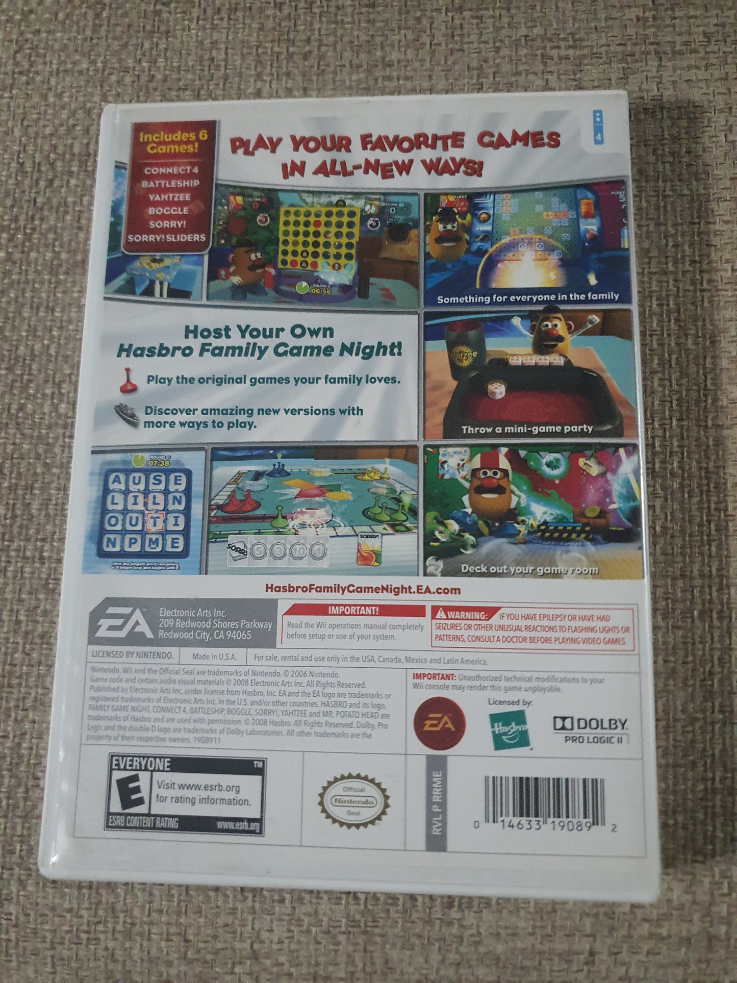 Hasbro Family Game Night (Nintendo Wii, 2008)