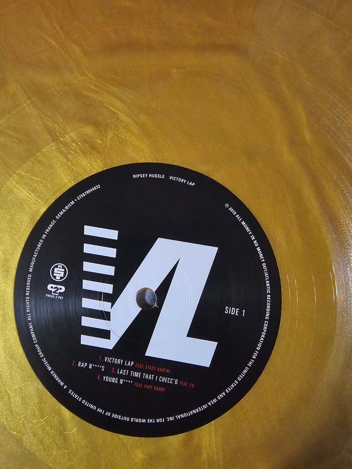 Victory Lap by Nipsey hussle (Vinyl, Atlantic) Near Mint NM/NM Yellow 12" LP