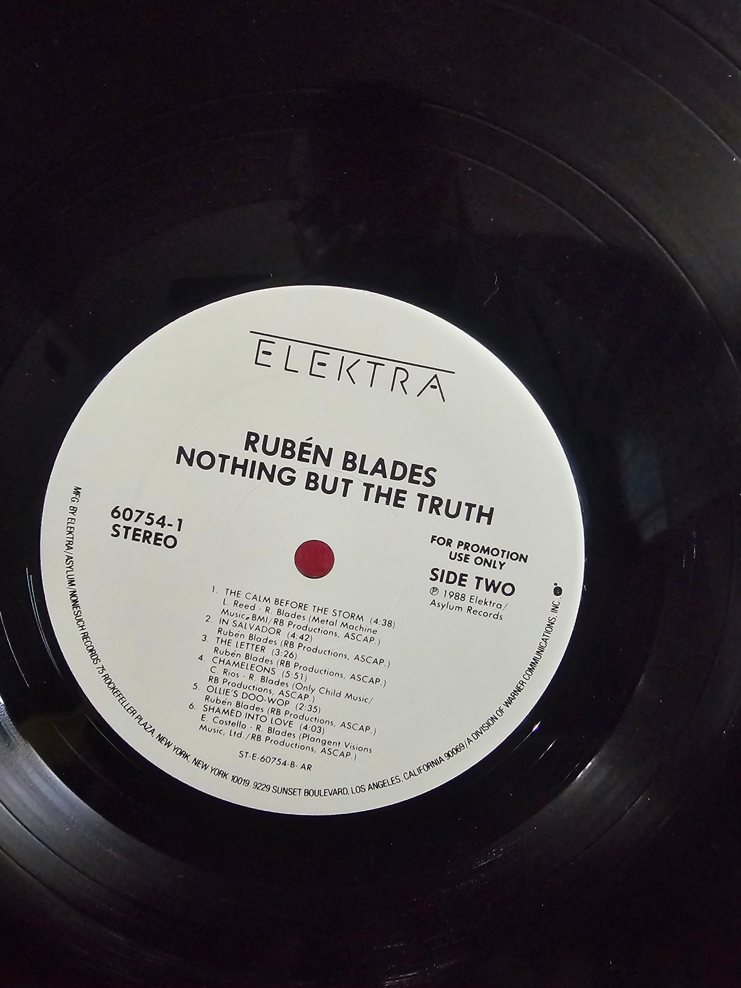 RUBEN BLADES: nothing but the truth ELEKTRA 12" LP 33 RPM VG/VG 60754-1 Vinyl