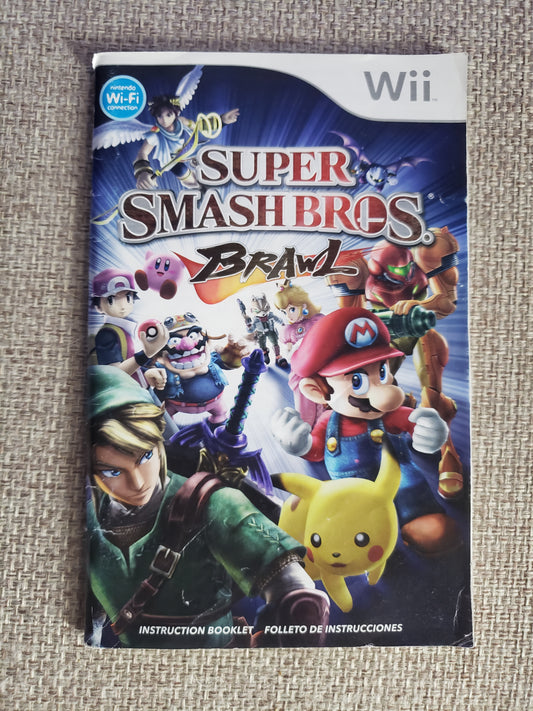 Super Smash Bros. Brawl (Nintendo Wii, 2008) Replacement Manual Only Very Good