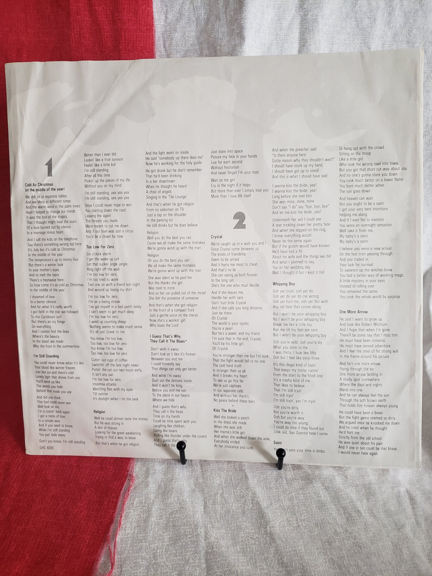 Elton John ‎– Too Low For Zero Vinyl, LP 1983 Geffen Records ‎– GHS 4006