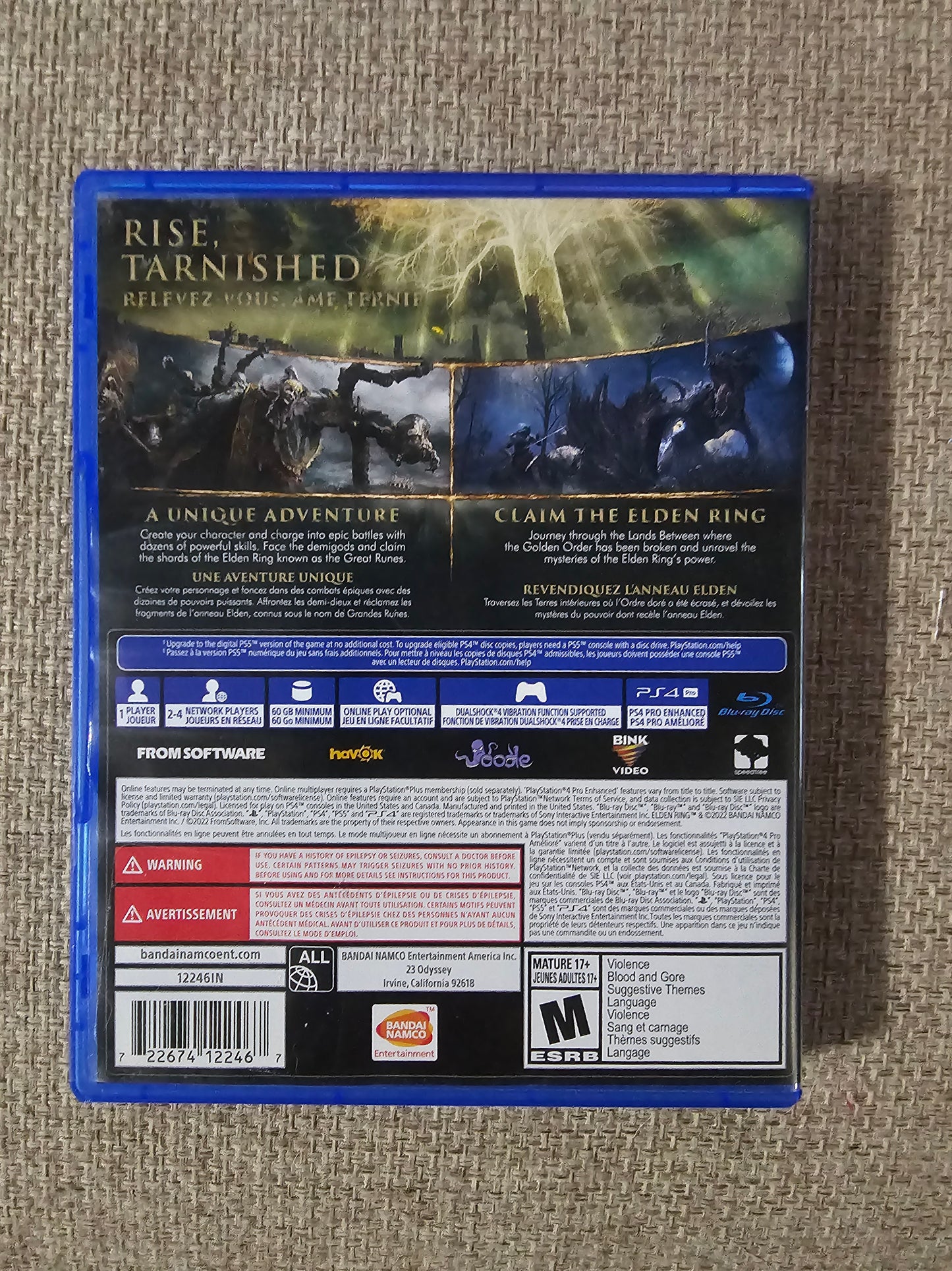 Elden Ring PS4 PlayStation 4 AD Complete CIB Tested Authentic 12246IN 2022