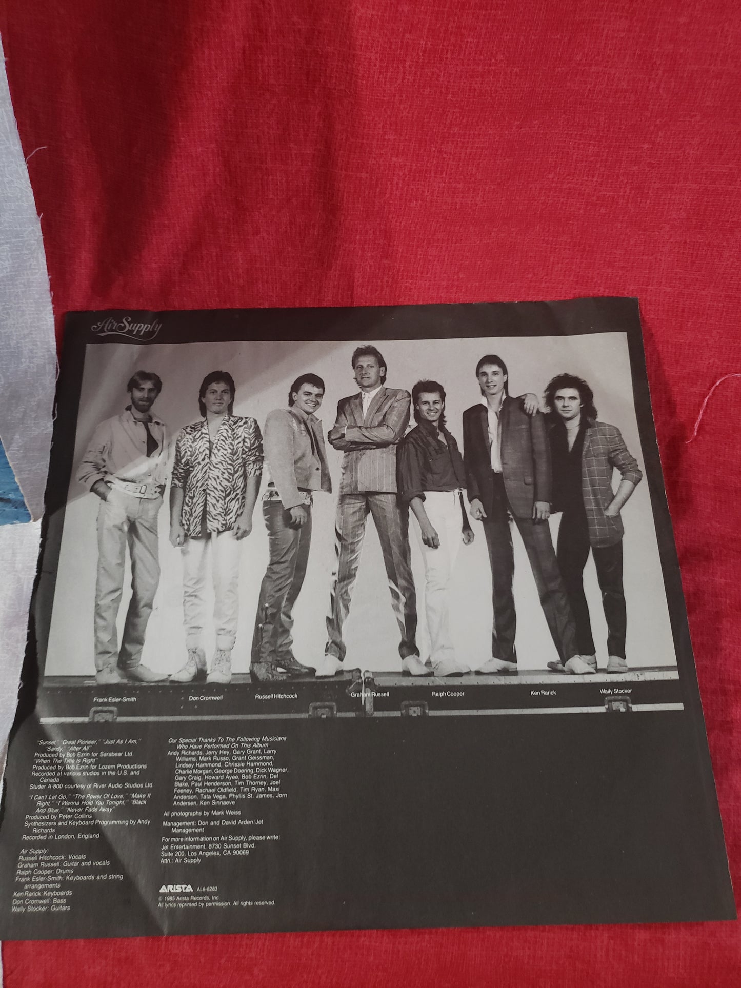 Air Supply - S/T NM/EX 1985 Pop Rock Arista AL8-8283 Original Sleeve 1ST Press