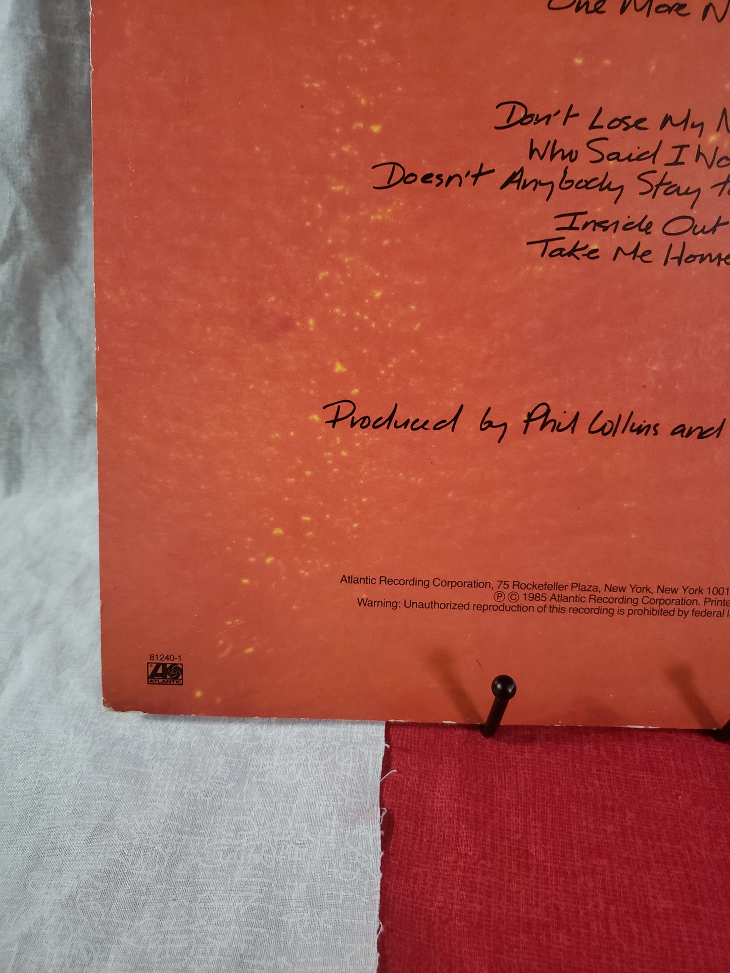 Phil Collins No Jacket Required Vinyl LP W/Insert VG/VG
