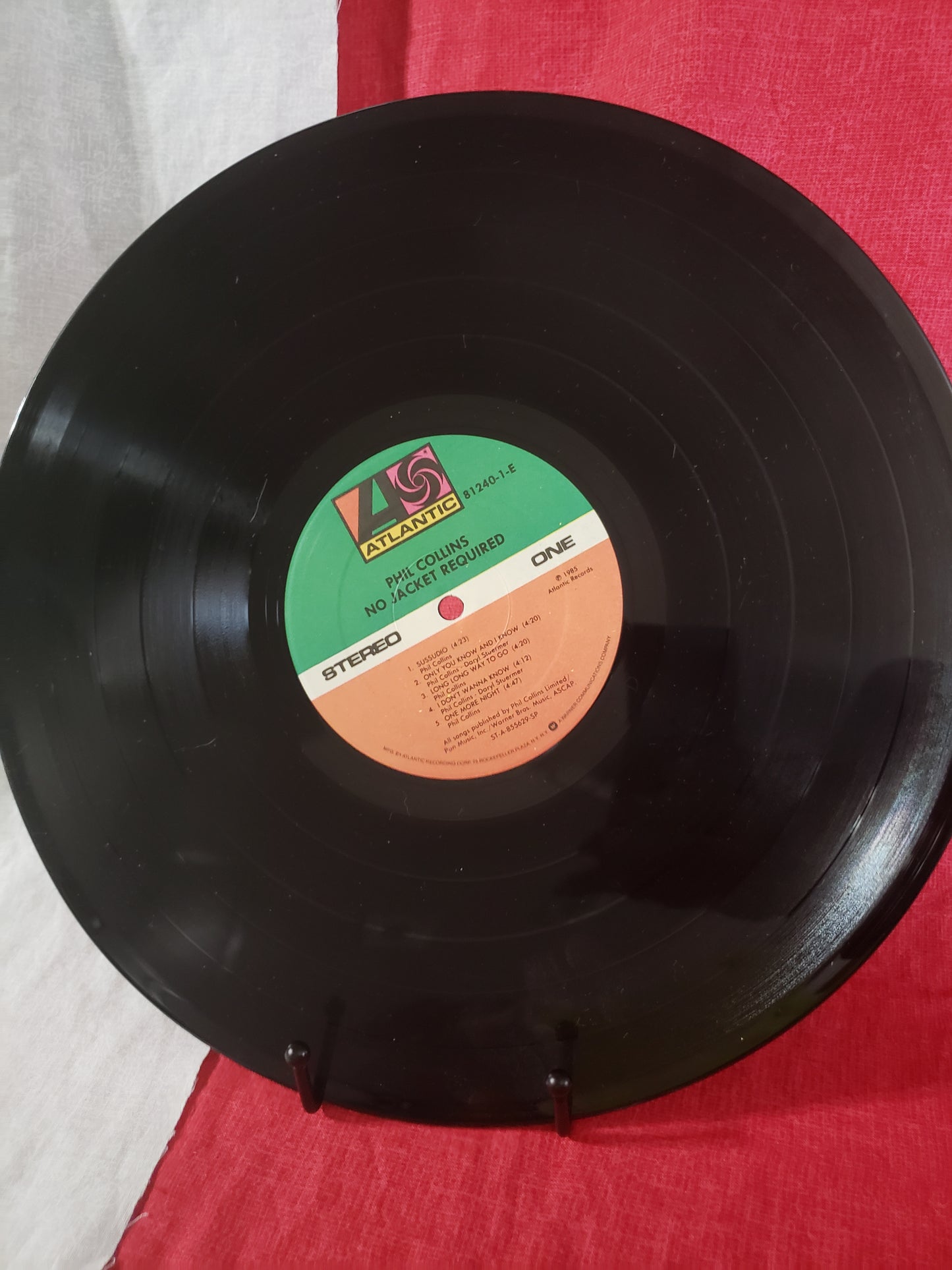 Phil Collins No Jacket Required Vinyl LP W/Insert VG/VG