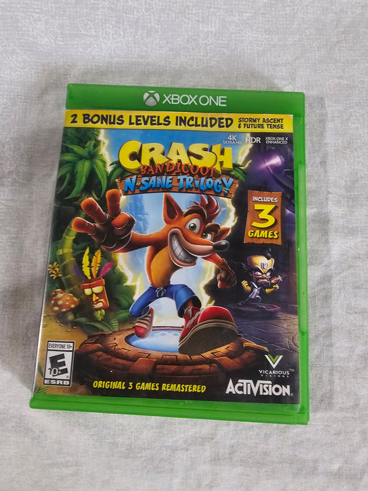 Crash Bandicoot N' Sane Trilogy (Microsoft Xbox One, 2018) Complete CIB NM
