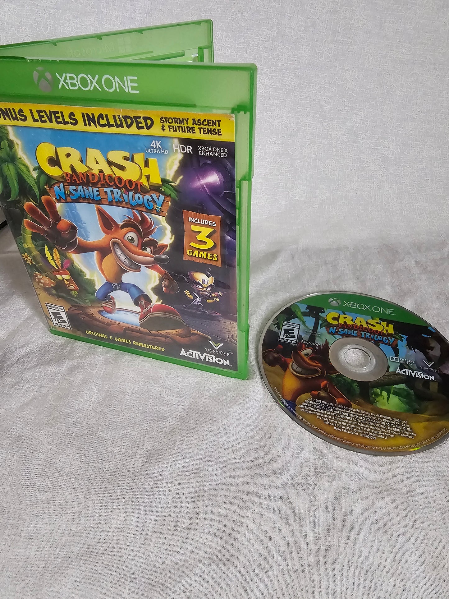 Crash Bandicoot N' Sane Trilogy (Microsoft Xbox One, 2018) Complete CIB NM