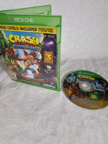 Crash Bandicoot N' Sane Trilogy (Microsoft Xbox One, 2018) Complete CIB NM
