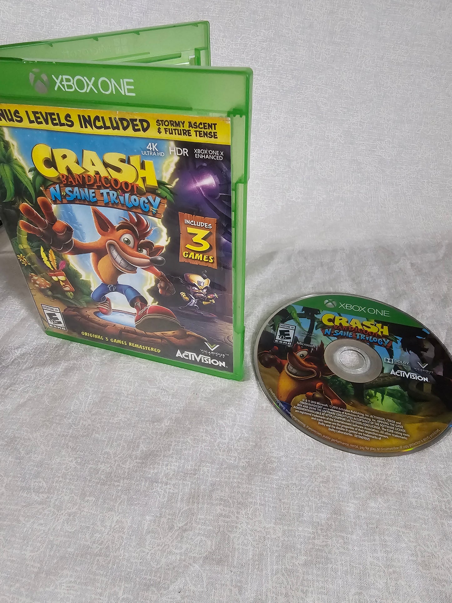 Crash Bandicoot N' Sane Trilogy (Microsoft Xbox One, 2018) Complete CIB NM