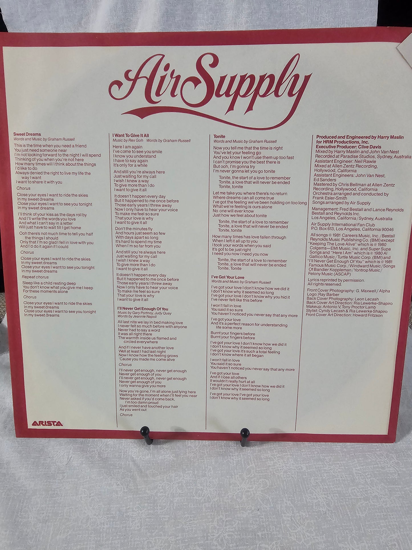 Air Supply The One That You Love 1981 Arista Records 12" Vinyl Album EX/EX LP