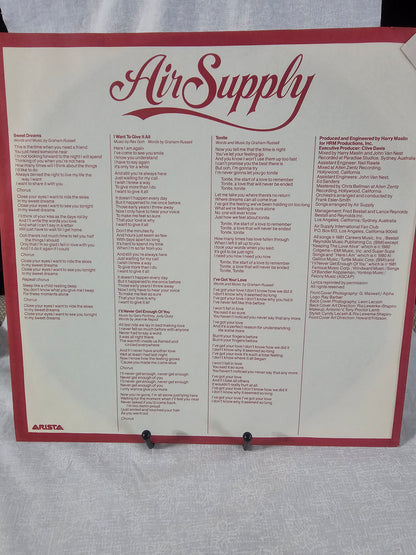 Air Supply The One That You Love 1981 Arista Records 12" Vinyl Album EX/EX LP