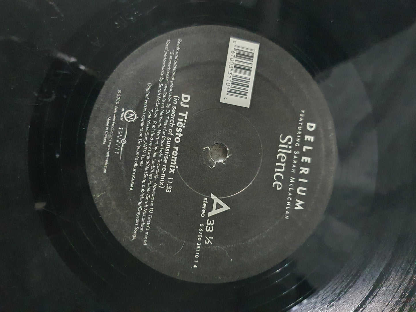 DELERIUM FT. SARAH MCLACHLAN: silence NETTWERK 12" Single 33 RPM VG+/VG+ Aria 067003311014