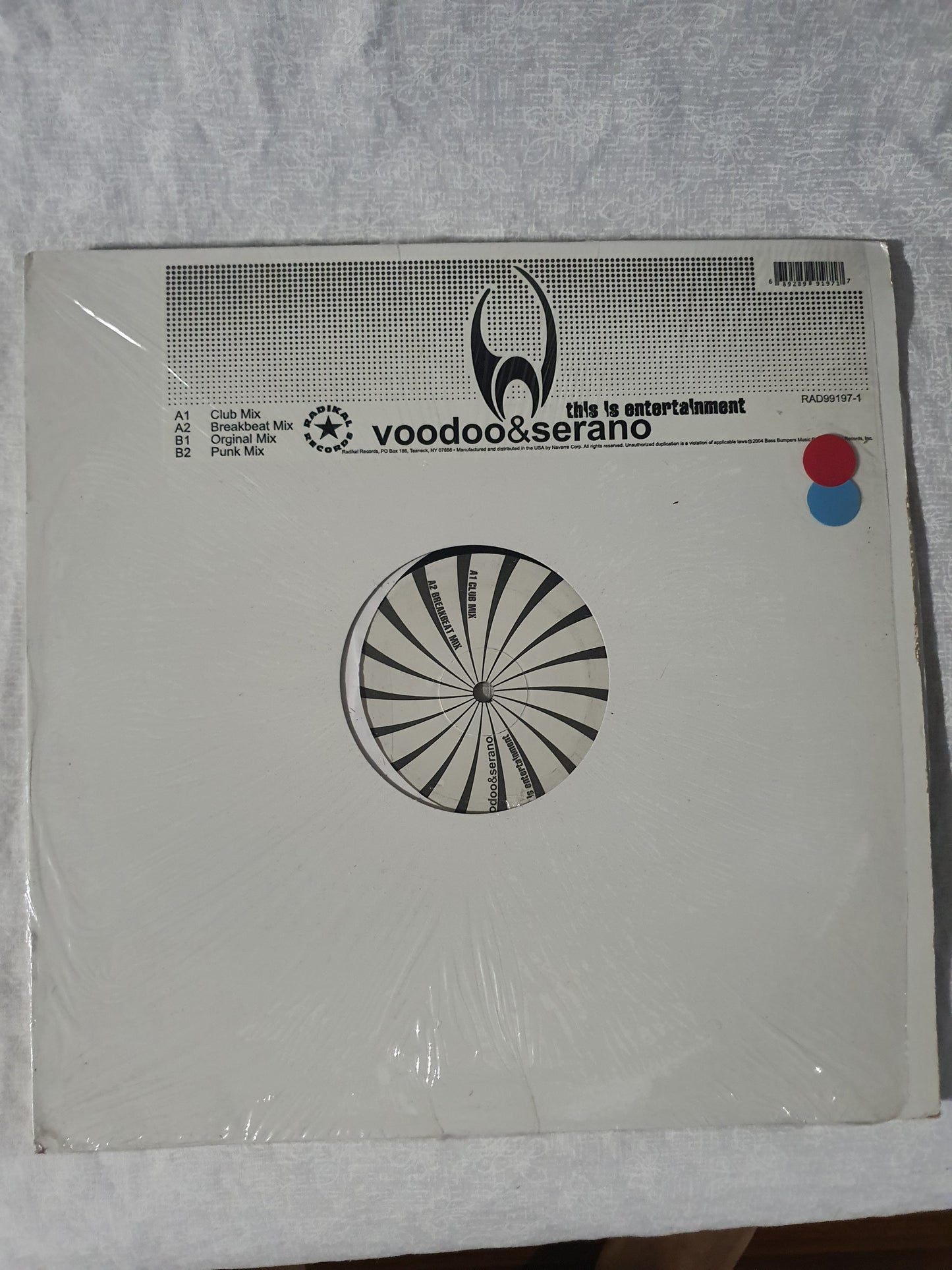 Voodoo and Serano This Is Entertainment Vinyl Maxi Single Radikal Records