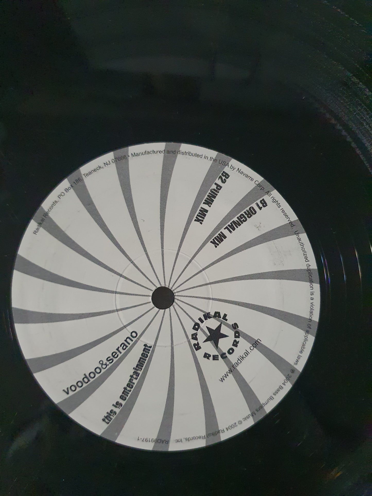 Voodoo and Serano This Is Entertainment Vinyl Maxi Single Radikal Records