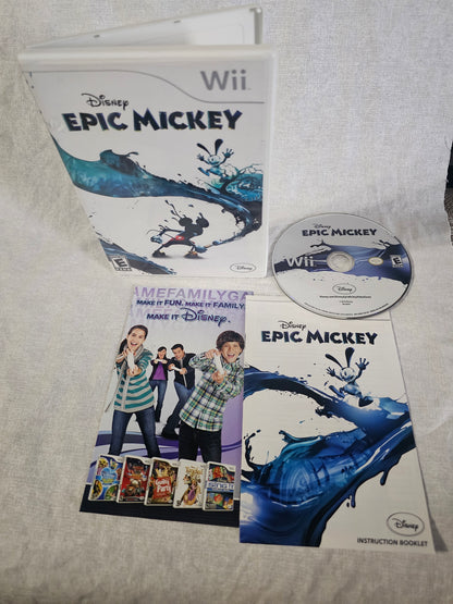Disney Epic Mickey (Nintendo Wii, 2010) Complete CIB RVL-SEME-USA-B0 Manuel