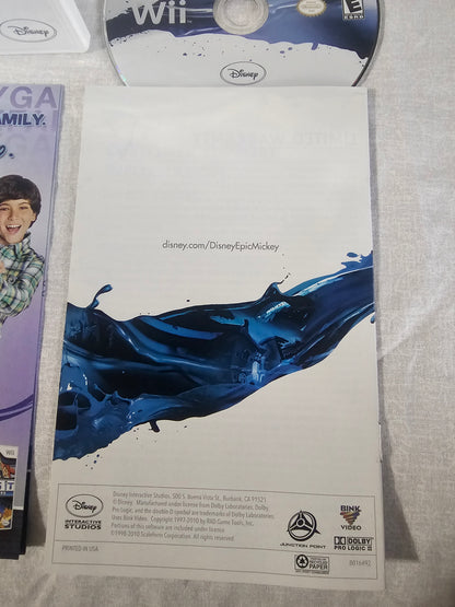 Disney Epic Mickey (Nintendo Wii, 2010) Complete CIB RVL-SEME-USA-B0 Manuel
