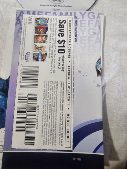 Disney Epic Mickey (Nintendo Wii, 2010) Complete CIB RVL-SEME-USA-B0 Manuel