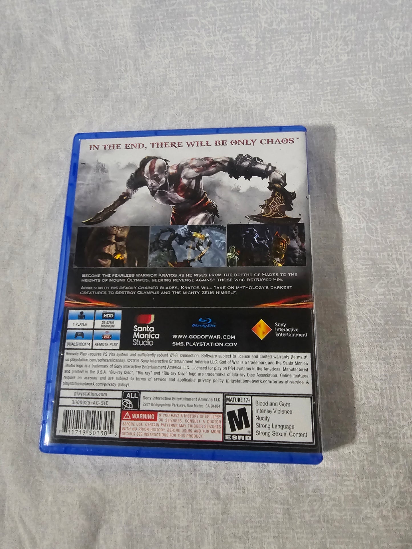 God of War 3 Remastered PS4 PlayStation 4 Complete CIB
