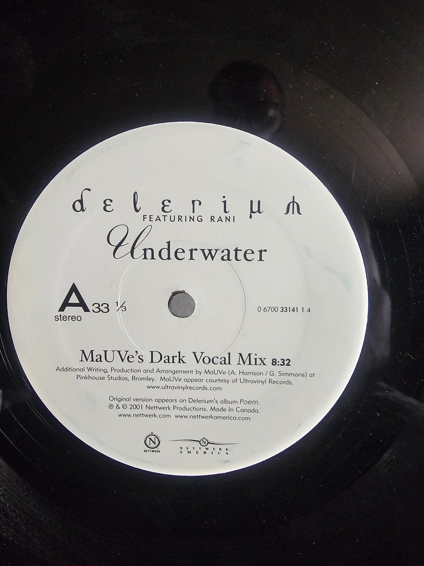 Delerium Feat. Rani Underwater Remixes Mauve Above and Beyond Hydrogen Rockers Vinyl 2001 EMD Trance Music