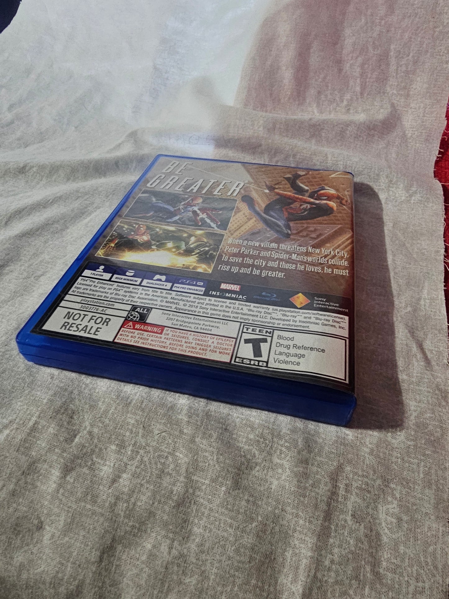 Marvel's Spider-Man (PlayStation 4, 2018) Clean Complete CIB