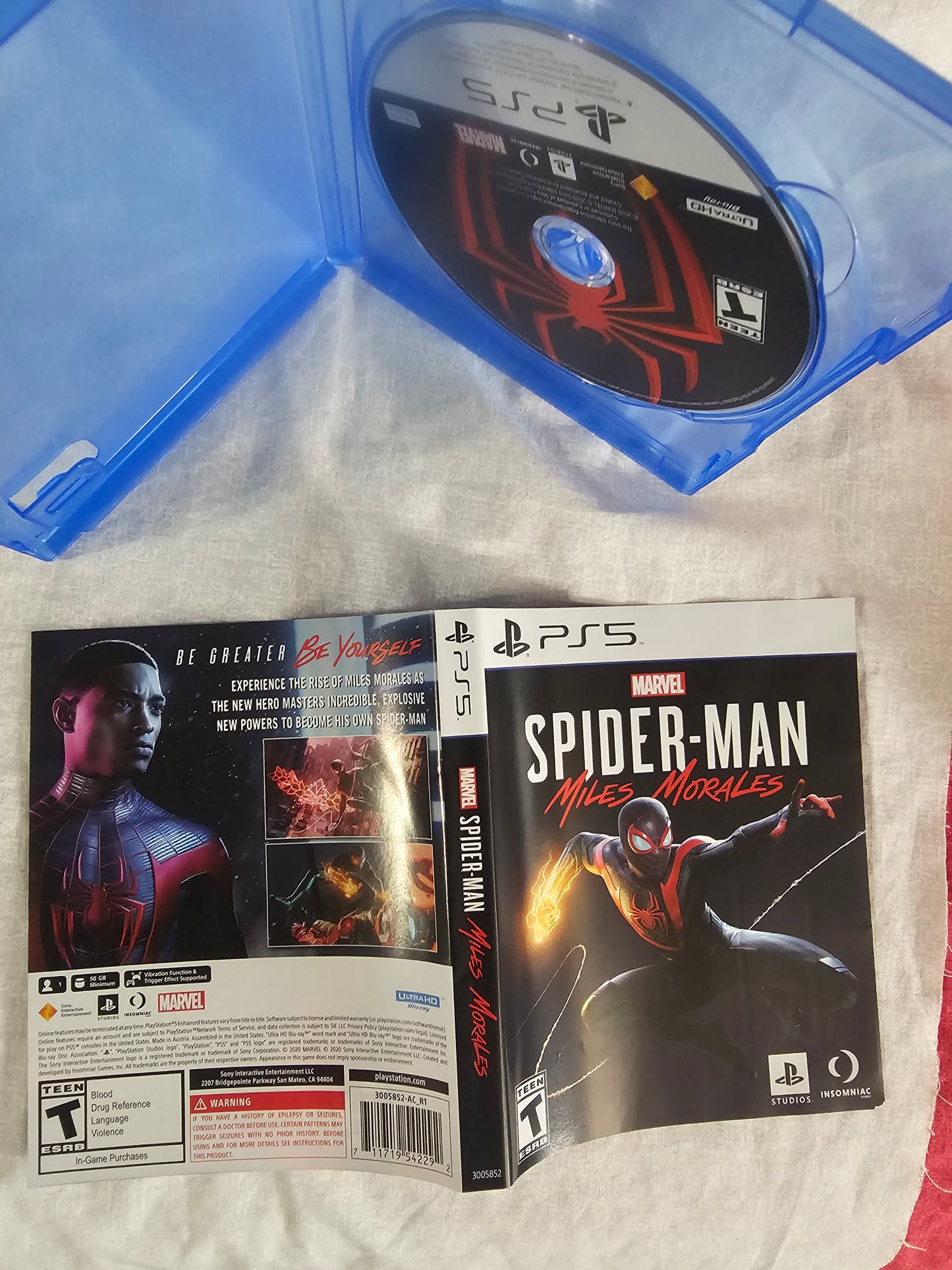 Marvel Spiderman: Miles Morales (Sony PlayStation 5, 2020) Complete Near Mint