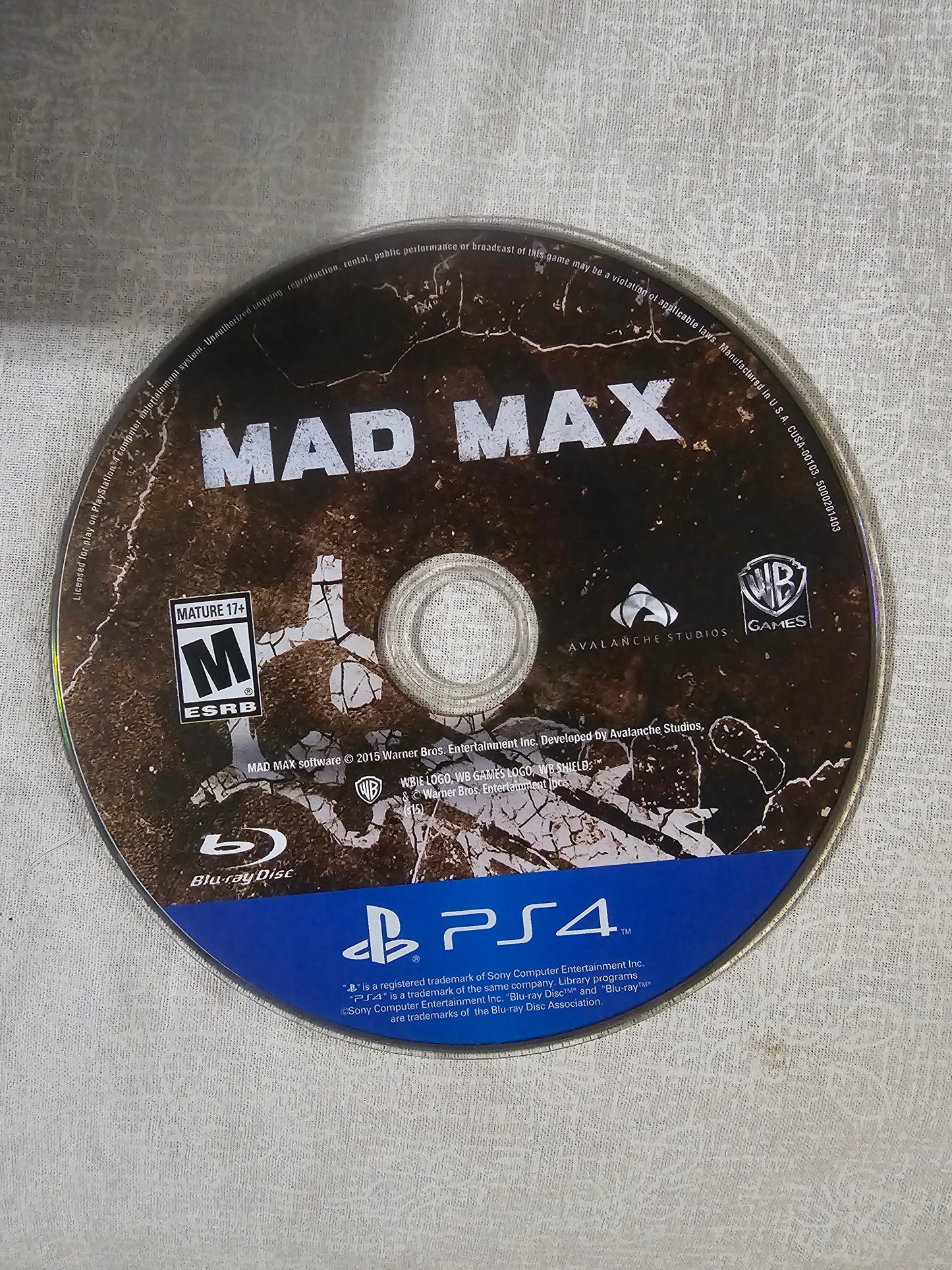 Mad Max (Sony PlayStation 4, 2015) Complete CIB