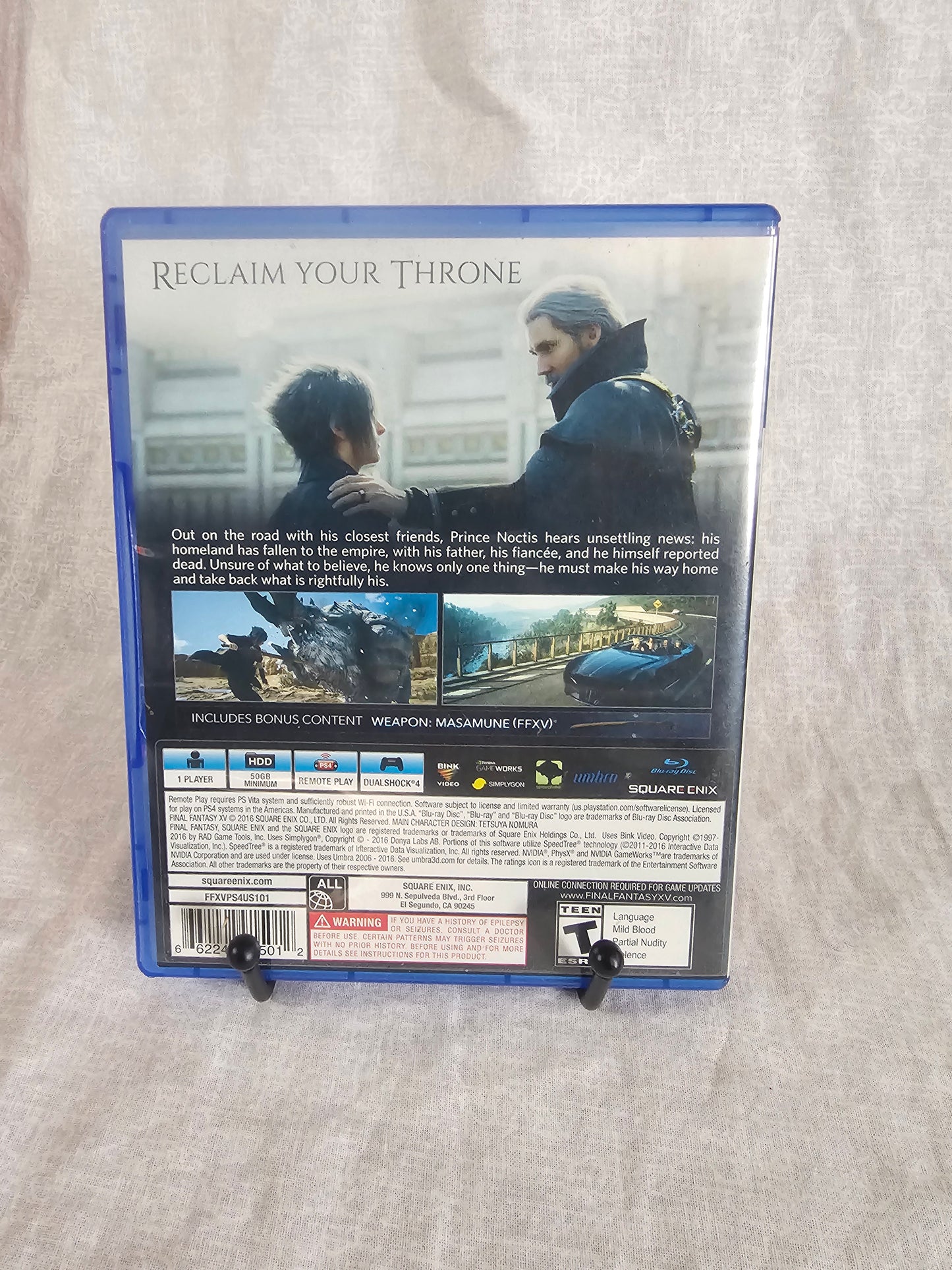 Final Fantasy XV (PlayStation 4, 2016) Complete CIB With Inserts Case Game Disc Excellent